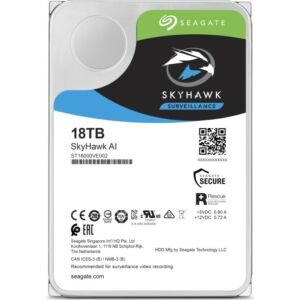 SEAGATE ST18000VE002 Skyhawk Ai 18tb 7200rpm Sata-6gbps 256mb Buffer 512e 3.5inch Internal Hard Disk Drive Designed For Artificial Intelligence (ai) Enabled Video Surveillance Solutions.   With