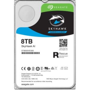SEAGATE ST8000VE000 Skyhawk Ai Surveillance 8tb 7200rpm Sata-6gbps 256mb Buffer 3.5inch Internal Hard Disk Drive Designed For Artificial Intelligence (ai) Enabled Video Surveillance Solutions. .